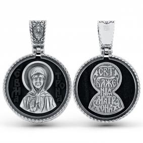 Подвеска-иконка Святая Матрона из черненого серебра Иордань с Эбен БМ-П-581 Св.Матрона БМ-П-581 Св.Матрона фото